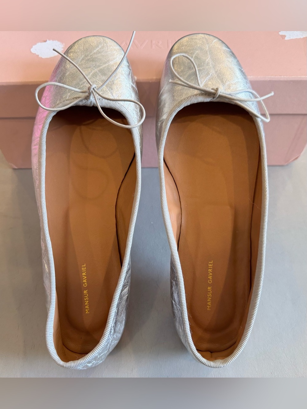 Mansur Gavriel Dance Ballerina in Crinkle Silver